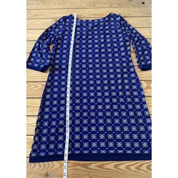 Tommy Hilfiger Patterned 3/4 Sleeve Dress Size 10 Women’s Blue - Picture 5 of 7